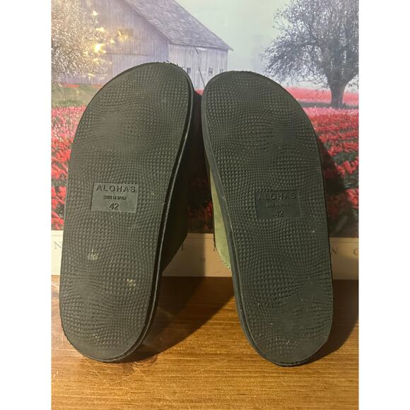 Aloha green Black chunky buckle sandals size 42 Spain Unisex - Picture 7 of 9